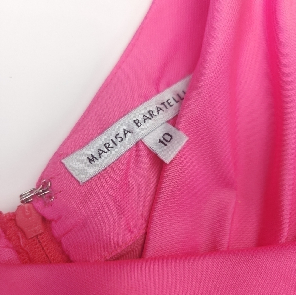 Marisa Baratelli Pink Thai Silk Formal Dress sz 10 - Picture 8 of 14